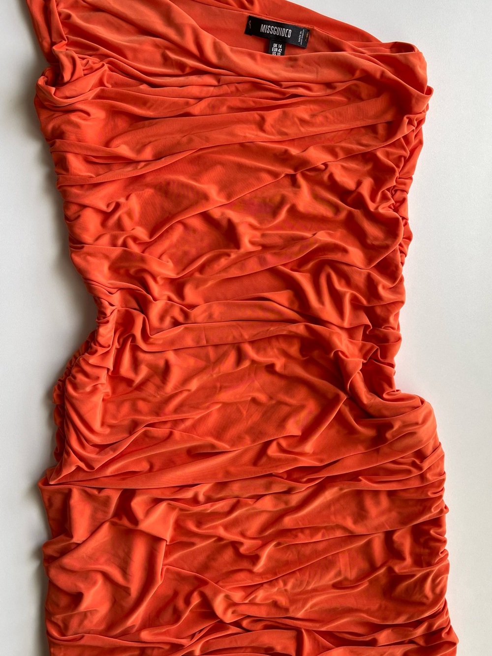 Missguided Orange Ruched Mini Skirt